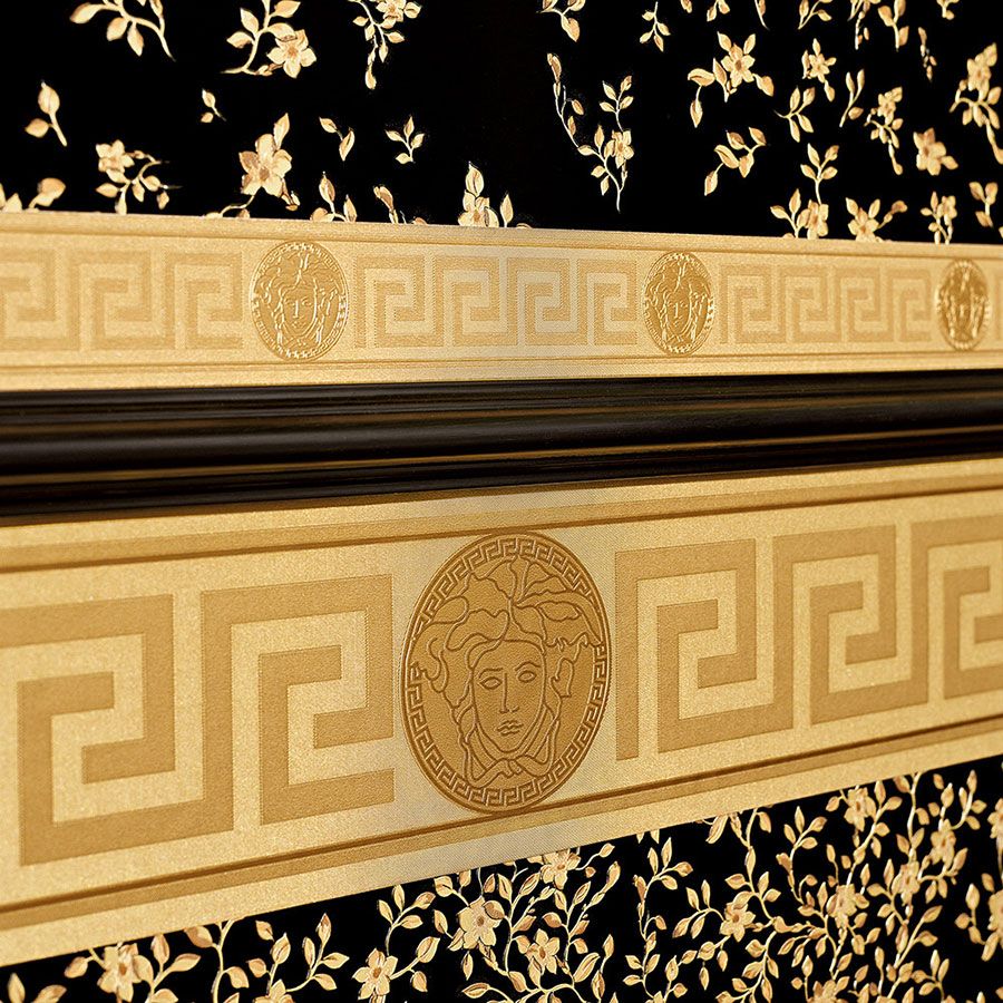 Black versace greek key wallpaper Outlet